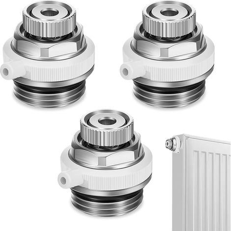 Lot de 3 vannes de purge automatique radiateur 1/2" BSP, soupapes d'évacuation d'air en laiton (1/5)