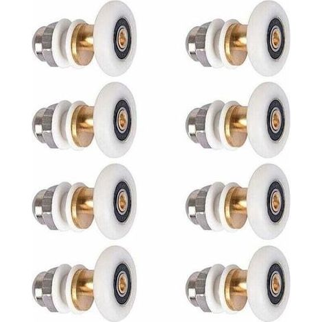Roulette Porte Douche, Roulettes De Porte Coulissante Cabine De Douche Porte Poulies Roue De Rechange Pour Rouleau Avec Diamètre De Roues 27mm, 8 Pièces (1/5)