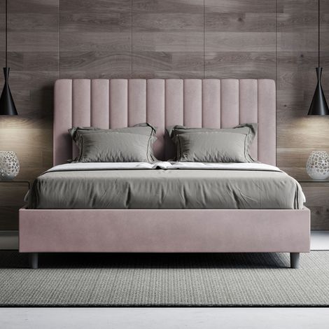 Letto contenitore da 160x190 in microfibra glicine Agueda (1/5)
