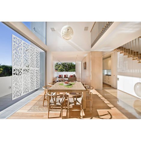 MICKEY - Panneau ajouré en PVC - Brise-soleil - Dimension : 73x148 cm - Couleur : blanc
