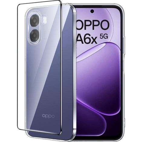 Handyhülle für Oppo A6X/A6K/A6T 4G/5G + Schutzfolie, Transparent