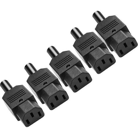 Lot de 5 connecteurs d'alimentation IEC C13, adaptateur secteur femelle C13 (1/5)