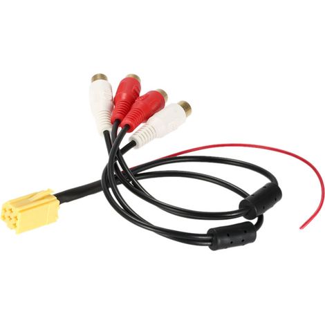 Adaptador ISO, cable auxiliar para coche de alta resistencia, fácil instalación, ligero y resistente al desgaste, conector de PVC de 6 pines para coches. (1/4)
