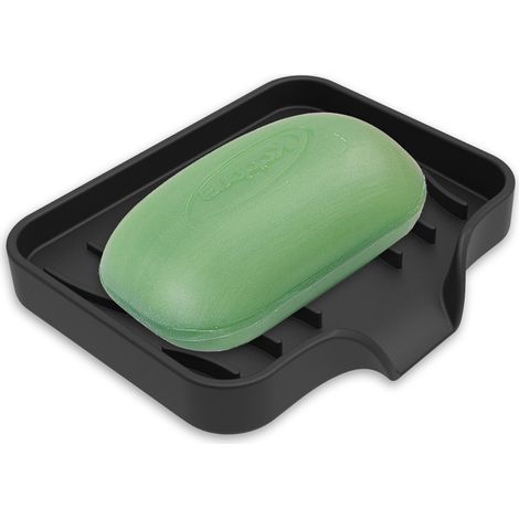Porte-savon en silicone souple, porte-savon auto-videur, convient pour la douche, la salle de bain, la cuisine, la baignoire