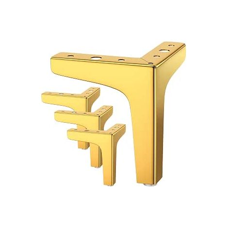 4er-Set Möbelfüße, Tragkraft bis zu 800 kg, 15 cm hohe, moderne Metall-Tischbeine in Dreiecksform, Haarnadel-Möbelfüße für Schränke und Sofas, Gold (1/4)