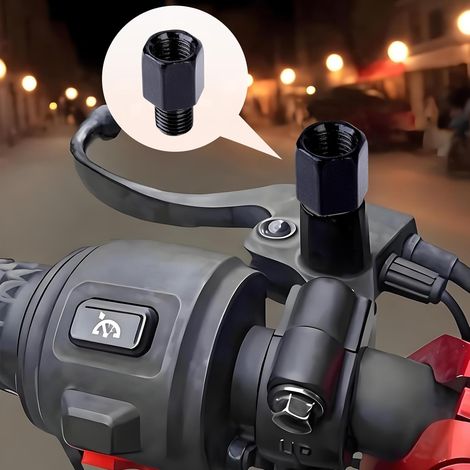 Lot de 2 adaptateurs de rétroviseur de moto M8 à gauche vers M8 filetage à droite M8 M8 (1/4)