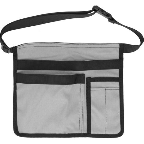 Bolsa de herramientas de una sola cara, tejido Oxford resistente, organizador ajustable (gris)