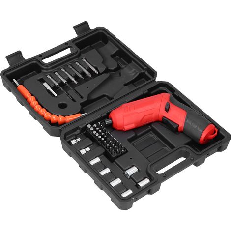 Perceuse-visseuse sans fil 47 pièces, kit portable avec étui de rangement pour réparations (1/5)