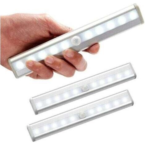 Lot de 3 lampe led detecteur de mouvement interieur Lumière Armoire 10 LEDs spot sans Fil, Lampe de Placard LED éclairage led à Pi (1/4)