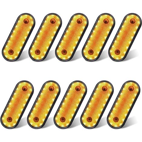 Biqing [4.6Inch] 10PCS Feux de Position LED 24V,20LED Feu de Position Latéral Feux de Gabarit LED Éclairage Côté Indicateur de Dégagement pour Remorque/Camion/Bateau (jaune-10X) (1/5)