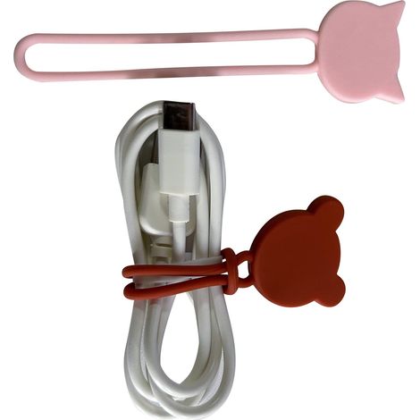 Enrollador de cables de silicona - Marrón (1/5)