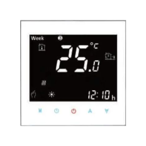 IRH-TSW002: Termostato para calefacción eléctrica, 16A, cuadrado con Wi-Fi, blanco, modelo 002