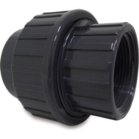 Mega Verschraubung PVC-U 32 mm x 1 Zoll Klebemuffe x Innengewinde 10 bar, grau