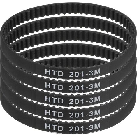 5pcs HTD-3M Rubber Timing Belt, 67 Teeth, 201mm Pitch Length x 6mm Width x 2.4mm Height, Closed Loop Pulley Belt (1/5)