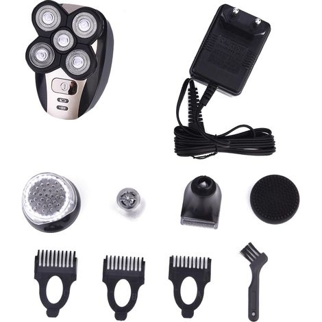 Tondeuse Barbe et Cheveux Électrique Rechargeable - Rasoir Machine à Raser (Prise UE Champagne) (1/5)