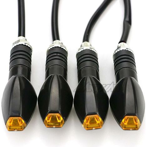 Ulisem 4 teile/satz Universal Motorrad Led Blinker Lichter Lange Kurze Blinker Indikatoren Bernstein Farbe Zubehör (1/4)