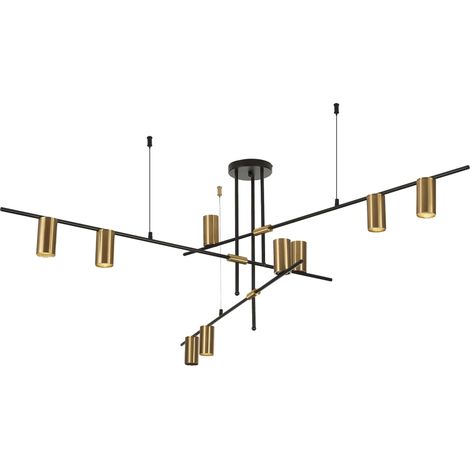 Lampada a sospensione Arizona 9xGU10 nero oro Light Prestige (1/3)