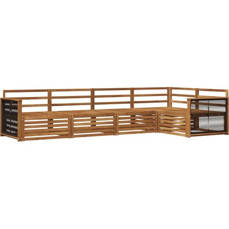 Outdoor Sofa Set 5 pcs Natural Solid Acacia Wood vidaXL (1/5)