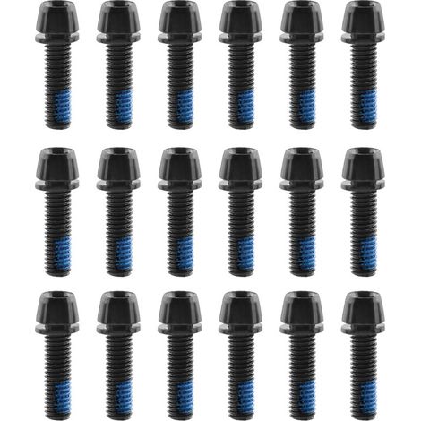 Boulons en acier M5x18 mm avec rondelles, vis hexagonales coniques pour guidon de vélo, 18 pièces (noir). (1/5)