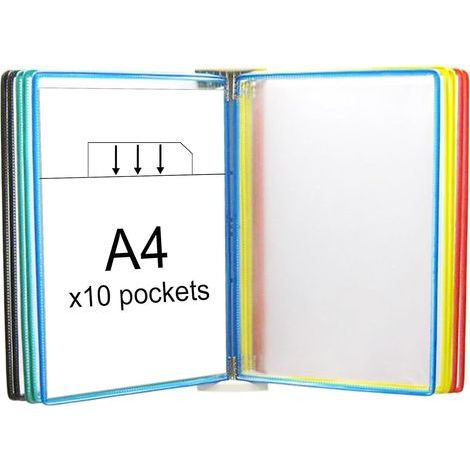 Wandmontiertes Dokumentenhaltersystem, Wandmontiertes Dokumentenset aus Metall, Wand-Aktenschränke mit 10 A4-Anzeigetafeln, Dokumentenhalter für Ausstellungshallen, Restaurants, Büros, öffentliche Ort (1/5)