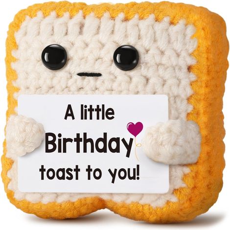 Crochet Toast - Decoration Anniversaire en Laine Douce - Cadeau Fait Main pour Adultes et Enfants - 1 Pièce (1/5)
