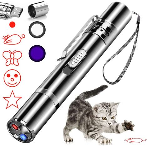 VURAHOME -Chat Laser Jouet Pointeur De Lumiere Led Rouge Jouets Interactifs Pour Chats D'Interieur Chiens Longue Portee 3 Modes Laser Projection Usb Recharge (1/4)