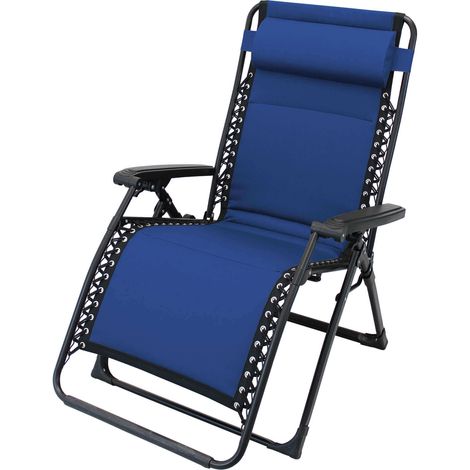 Sdraio poltrona relax pieghevole imbottita mod. Comfort XXL Blu (1/5)