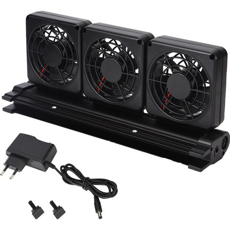 Ventilador de refrigeración para acuario de 12 V con control de viento de 2 velocidades y soporte de abrazadera para acuario de 0,5 pulgadas.