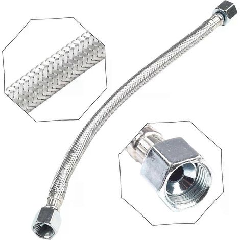 400-mm-Luftkompressor-Ansaugrohr, 14/16/19-mm-Luftpumpen-Rückschlagventil, Edelstahl-Silberschlauch, für ölfreies Anschließen, neu (1/4)