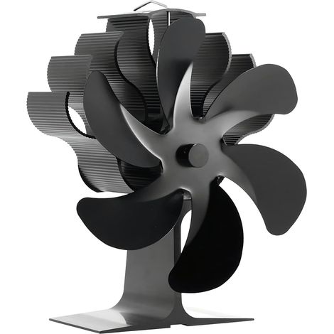 Ventilateur de poêle à bois à 6 pales, ventilateur de chauffage pour poêle à bois, accessoires pour poêle à bois, fonctionnement silencieux, circulation d'air chaud pour les grandes pièces