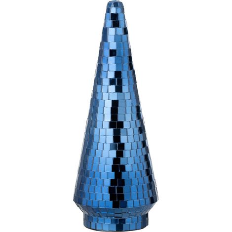 Arbre Disco en Verre "Miroir" 33cm Bleu