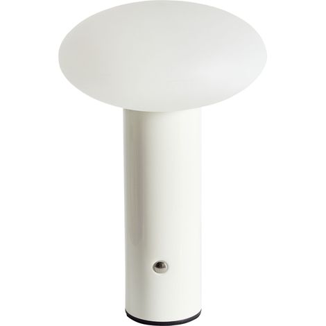 Kabellose LED Tischlampe BUAYAN mit Dimmer Metall Weiß