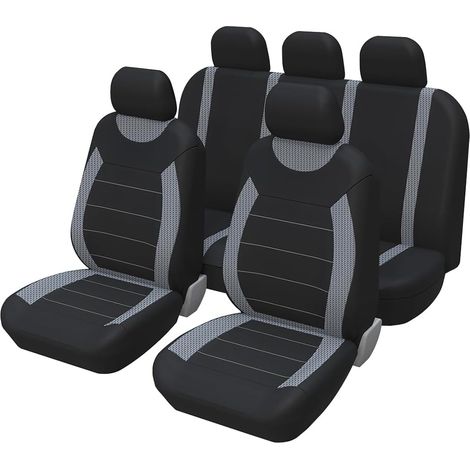5 Pièces Universel Set Complet Housses De Siège Voiture, Housses Siège Avant Et Arrière Voiture Universelles, Auto Couvre Sieges Accessoires Interieur, pour avec Presque Toutes Voitures (1/5)