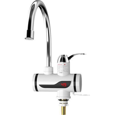 Robinet avec Chauffe-eau Instantané, Robinet de Cuisine Chauffant, 3000W 30-60℃ Chauffe-eau électrique Instantané (1/5)