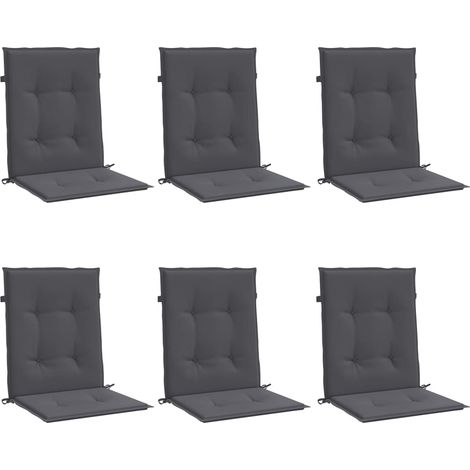 vidaXL Garden Lowback Chair Cushions 6 pcs Anthracite Oxford Fabric (1/10)