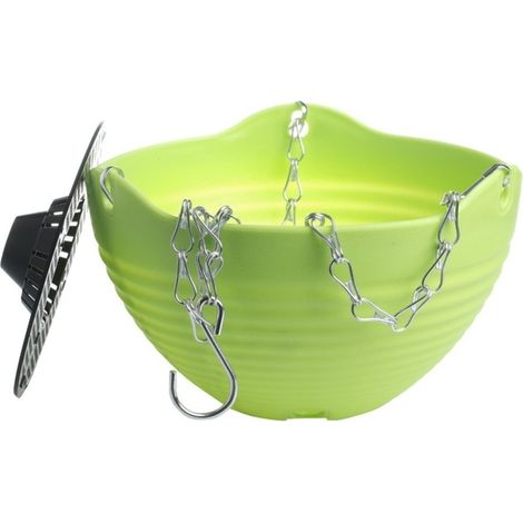 Pot de fleur suspendu avec chaîne, vert, pour décoration intérieure/extérieure, 1 pièce