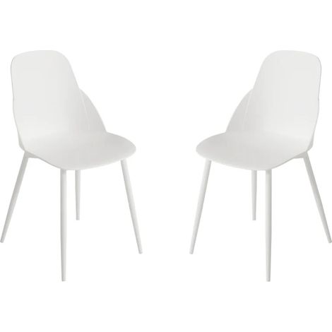 Sedia in polipropilene Bianco con gambe in metallo - MILA 2 sedie (1/5)