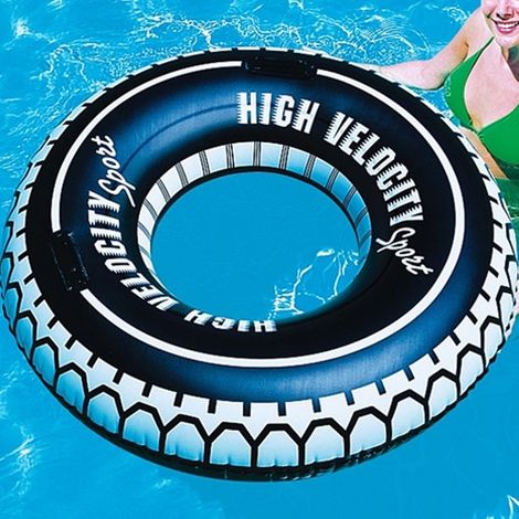 TrAdE Shop Traesio - Ciambella Gonfiabile Con Maniglie Forma Di Ruota Grande 119 Cm Gonfiabili -
