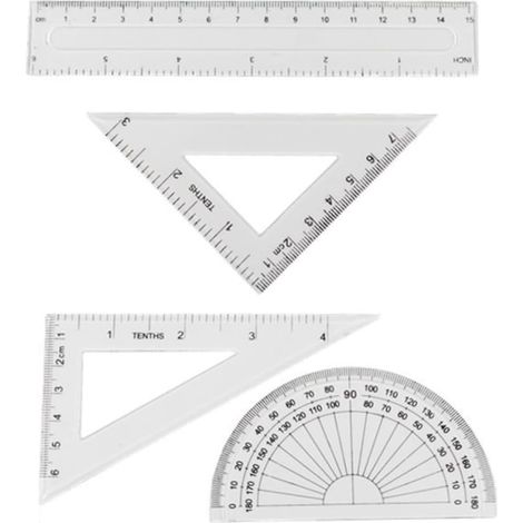 Lot de 4 règles en plastique transparent Lurrose pour la (1/5)