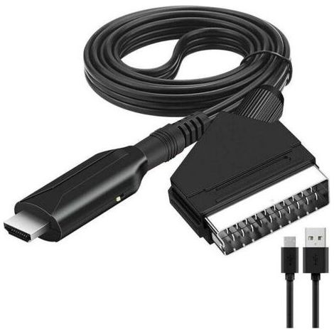 Adaptateur Péritel vers HDMI, Convertisseur Péritel vers HDMI avec câble HDMI, Scart vers Hdmi Convertisseur, pour Full HD TV 720P/1080P,Audio Vidéo pour Lecteur DVD Sky Blu-Ray STB VHS Xbox PS3 (1/5)