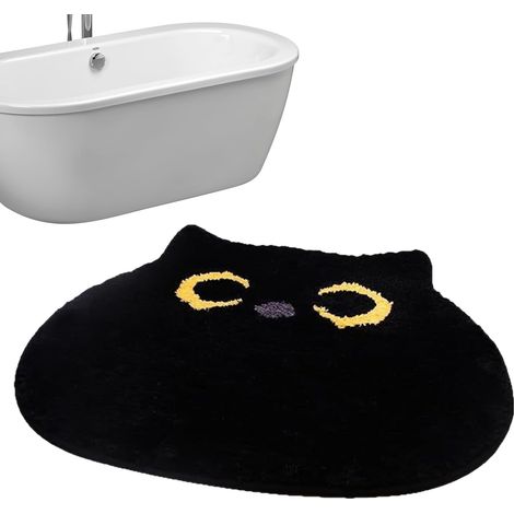 Tapis Chat Paillasson Moelleux Tapis chat déco Absorbant, séchage , lavable en machine, léger, entretien facile pour salle de bain, cuisine, chambre, (1/5)