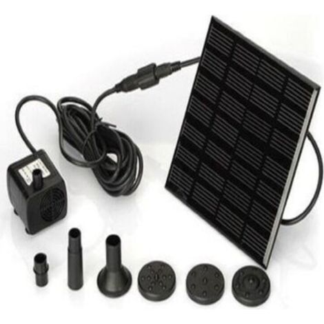 7V 1.2W Solar Fountain Pump, Solar Water Pump with 6 Nozzles Brushless Submersible Fountain Kit,11x11cm,Line Length 3m (1/5)