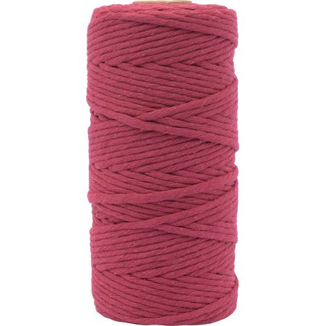 Corde Macramé - Rouge Bordeaux - 3 mm x 100 m - 100% coton (1/5)