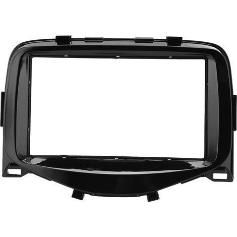 Kit de remplacement Panneau Central Autoradio 2DIN pour Toyota AYGO 2014-2015, Façade de Tableau de Bord, Garniture de Console, Plastique Noir (1/5)