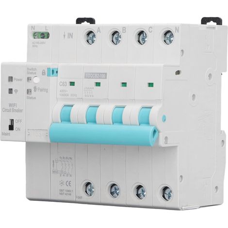 DIN-Schienen-Leistungsschalter, drahtloser WLAN-Smart-Schalter für Haushaltsgeräte, 4-polig, 145 bis 295 V, 63 A (1/5)