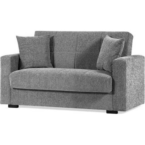 DIVANO 2 POSTI C/CASSETTONE NORA LUMOS GRIGIO