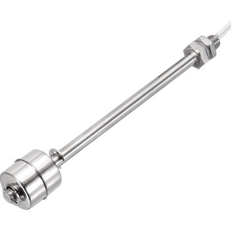 Interrupteur À Flotteur En Acier Inoxydable, Tige De 100mm 110V DC 0.2A Capteur De Niveau D'Eau Vertical Filetage M10 Contrôleur De Niveau De Liquide Pour Pompe/Alarme 1 Pcs (1/5)