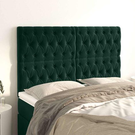 Tête de lit Vert foncé 160x7x118/128 cm Velours (1/5)
