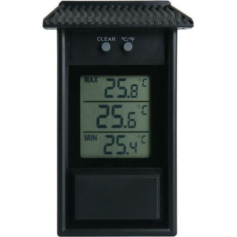 thermomètre numérique , résistant aux intempéries, utilisable à l'intérieur ou à l'extérieur, Noir (1/4)
