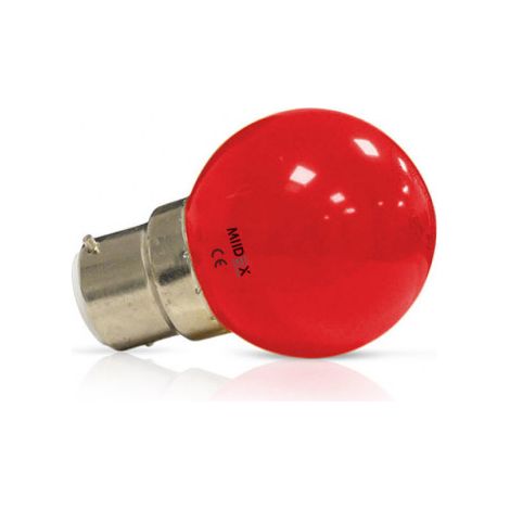 Ampoule LED B22 Couleur Bulb 1W Rouge Miidex Lighting® (1/4)